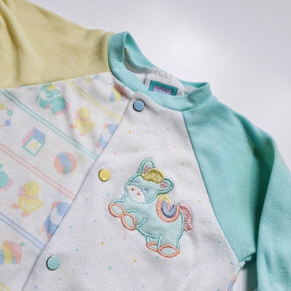 Vintage Little Me 90s Graphic Baby Sleeper Romper Pajamas Size 3-6 M - Picture 8 of 10